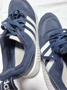 Adidas Navy and White Running Sneakers Men Size 8